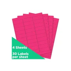 JAM Paper Laser/Inkjet Mailing Address Labels 1 x 2 5/8 Neon Pink 354328011