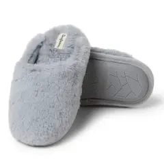 Dearfoams Kid's Brin Furry Pile Scuff Slipper