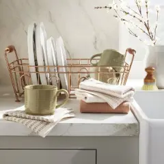 Metal Drying Rack Copper Finish - Hearth & Hand&trade; with Magnolia: Freestanding Iron & Wood, Countertop Kitchen Organizer