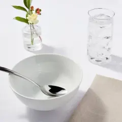 34oz Porcelain Noodle Bowl White - Threshold&trade;: Microwave & Dishwasher Safe, Ramen & Soup Bowl, Traditional Dining