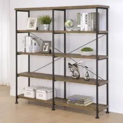 Analiese 4 Shelf Double Bookcase - Coaster