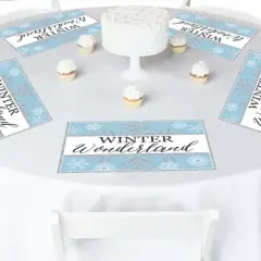 Big Dot of Happiness Winter Wonderland - Party Table Decorations - Snowflake Holiday Party and Winter Wedding Placemats - Set of 16