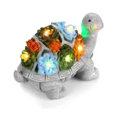 HOM Solar Turtle Statue - Solar Powered Turtle for Garden Decor with LED - Waterproof Solar Lights Outdoor for Patio, Yard, Porch
