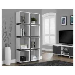 71" Hollow Core Bookcase - White/Gray - EveryRoom