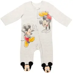 Disney Mickey Mouse Footed Baby 2 Pack Zip Up Sleep N' Play Coveralls Newborn to Infant