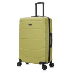DUKAP Sense Lightweight Hardside Large Checked Spinner Suitcase - Green