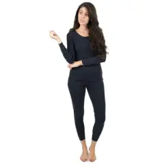 Leveret Womens Two Piece Cotton Solid Neutral Color Pajamas