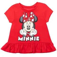 Disney Minnie Mouse Princess Frozen Little Mermaid T-Shirt Leggings and Scrunchie 3 Piece Outfit Set Infant to Big Kid