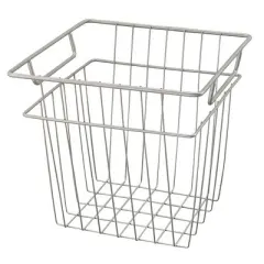 ClosetMaid Cubeicals 10.7"W x 10.2"H Steel Wire Storage Bin Organizer Basket w/ Open Design and Handles for Home, Kitchen, Office, & Bathroom, Nickel