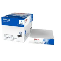 Staples Multiuse 8.5" x 11" Copy Paper 20 lbs 94 Brightness 500/RM 5 RM/CT 2758846