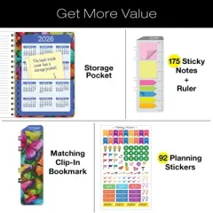 Global Printed Products Hardcover AY 2025-2026 Fashion Planner - 5.5"x8" (Colorful Butterflies)