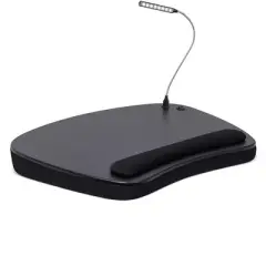 Sofia + Sam Oversized Memory Foam Lap Desk with USB Light - - Fits Laptops Up to 17 Inches - Matte Black