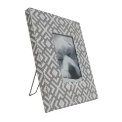 4x6 Inches Gray Metal & Glass Photo Frame - Foreside Home & Garden