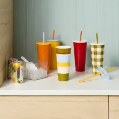30oz 5pk Plastic Straw Tumbler - Room Essentials&trade;