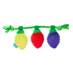 BARK 1.75" Howly Jowly Holidays Merry & Bite Lights Plush Rope Dog Toy