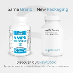 SuperSmart AMPK Booster - with Gynostemma Pentaphyllum, Berberine, Fisetin - AMPK Metabolic Activator | Non-GMO & Gluten Free - 90 Vegetarian Capsules
