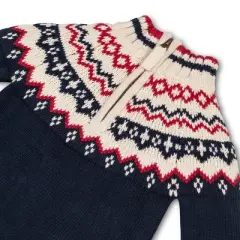 Hope & Henry Layette Baby Long Sleeve Half Zip Raglan Sweater Romper, Infant