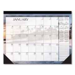 Recycled Earthscapes Desk Pad Calendar, Seascapes Photography, 18.5 x 13, Black Binding/Corners,12-Month (Jan to Dec): 2026