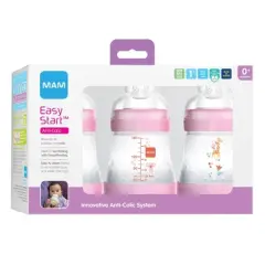 MAM Easy Start Anti-Colic Baby Bottles 0m+ - 5oz/3pk - Girl
