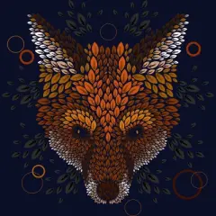 Junior's Design By Humans Fox Face By LetterQ T-Shirt