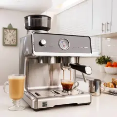 Kenmore Elite Automatic-Tamp Espresso Machine with Grinder and Frother