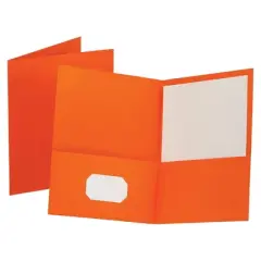 Oxford 2-Pocket Folder, 100 Sheet Capacity, Orange, Pack of 25