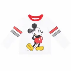Disney Mickey Mouse Baby Boys Long Sleeve T-Shirt Fleece Pant Set White/Gray 