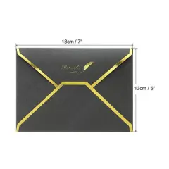 Unique Bargains Wedding Birthday Luxury Style V Flap Invitation Envelopes 7 x 5'' 20 Pcs