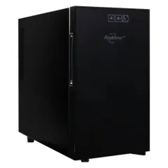 Koolatron Wine Cooler Refrigerator 10 Bottle Countertop Compact Wine Cellar, Small Freestanding Wine Fridge: Black, Thermoelectric, Glass Door