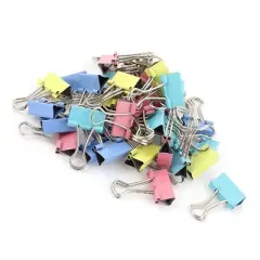 PiccoCasa Office Metal Document Organize Bookbinding Clamp Binder Clips 40Pcs 0.75Inch