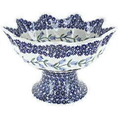 Blue Rose Polish Pottery P184 Manufaktura Pedestal Fruit Bowl