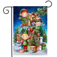 Briarwood Lane Christmas Garden Flag 12x18 For Outdoor Santa's Elves For Christmas Garden Flag Flags For Outside