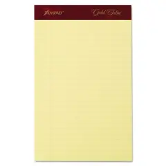 Ampad Gold Fibre Writing Pads Jr. Legal Rule 5 x 8 Canary 50 Sheets 4/Pack 20029