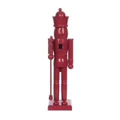 Transpac 15 Inch Wood Red Nutcracker Decorative Object for Christmas Tabletop Decor Indoor Use Perfect Holiday Gift