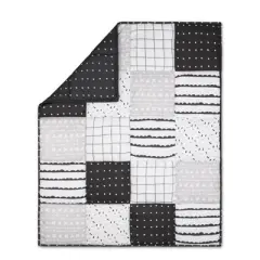 The Peanutshell Preston Baby Crib Bedding Set - Black/White - 3pc