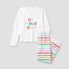 Kids' Striped Oh What Fun Matching Family Thermal Pajama Set - Wondershop&trade;