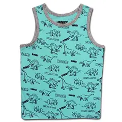 10 Threads Boy's 2-Pack Dinosaur Printed Sleeveless Tank Top Shirt for Kids