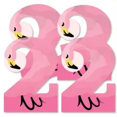 Big Dot of Happiness 2nd Birthday Pink Flamingo - Two Shaped Decorations DIY Tropical Second Birthday Party Essentials - Set of 20