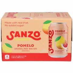 Sanzo Pomelo Sparkling Water - Case of 4/6 pack, 12 fz