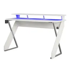 Xtreme Gaming Desk with Riser White - NTENSE