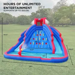 Sunny & Fun Inflatable Kids Backyard Double Water Slide Park