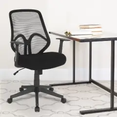 Flash Furniture Salerno Series High Back Black Mesh Office Chair with Arms