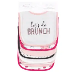 Little Treasure Baby Girl Cotton Bibs, Love Brunch, One Size