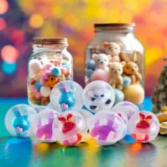 Juvale 200 Pack Gumball Vending Machine Capsules, 1.1 Inch Plastic Containers for Toys, Prizes, Themed Party Favors