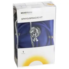 McKesson Adult Blue Pocket Reusable Aneroid / Stethoscope Set 2-Tubes 01-768-641-11ARBGM 1 per Box