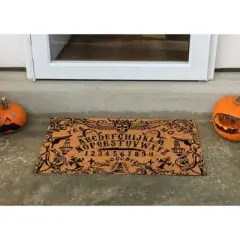 Juvale Halloween Ouija Board Coir Door Mat Welcome Doormat Indoor Outdoor Nonslip Front Rugs 30 x 17