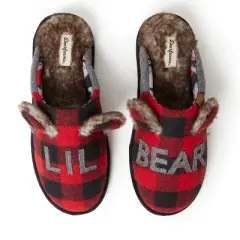 Dearfoams Men's Buffalo Check Lil Bear