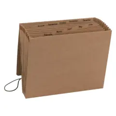 Smead Expanding File, Monthly (Jan.-Dec.), 12 Pockets, Flap and Cord Closure, Letter Size, Kraft (70186)