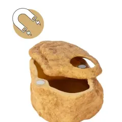 REPTI ZOO Snake Cave and Hides, 3-in-1 Reptile Hide Cave for Snake, Ball Python, Geckos (Large Size)