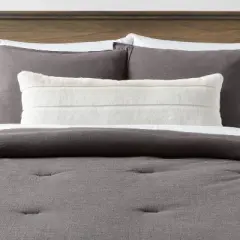 Oversized Oblong Faux Fur Channeled Decorative Throw Pillow - Threshold&trade;